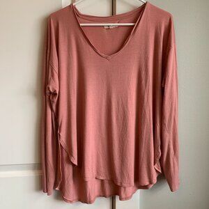 Madewell Dusty Rose Pink Long Sleeve T-Shirt | Size L
